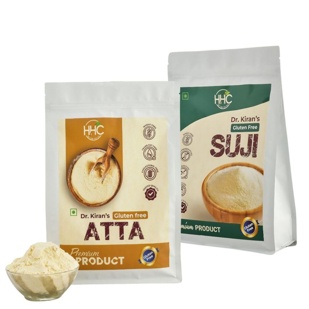 Dr.Kiran's Gluten Free Combo Suji and Aata (Each pack 900 gram)