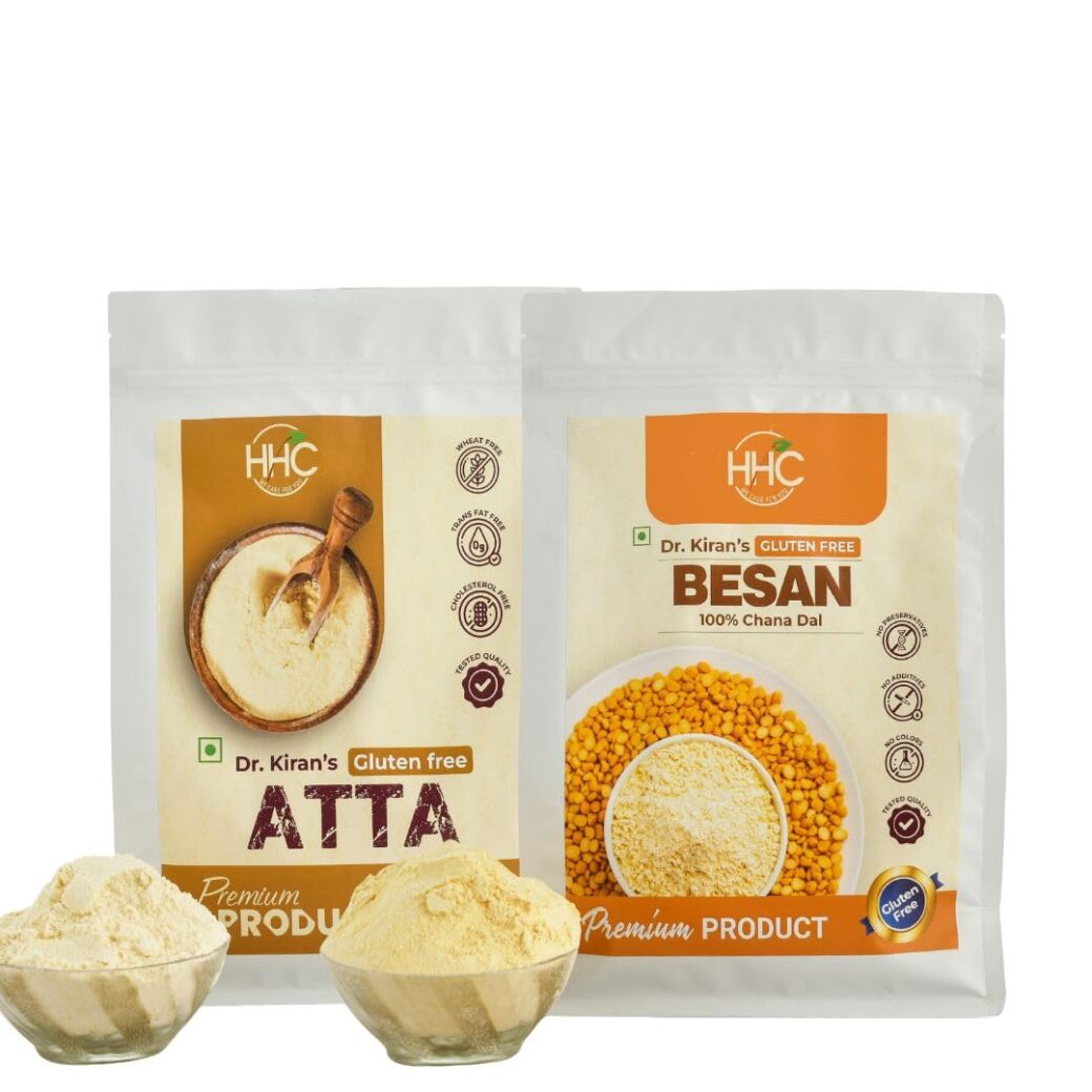 Dr.Kiran's Gluten Free Combo Aata and Besan (Each pack 900 gram)
