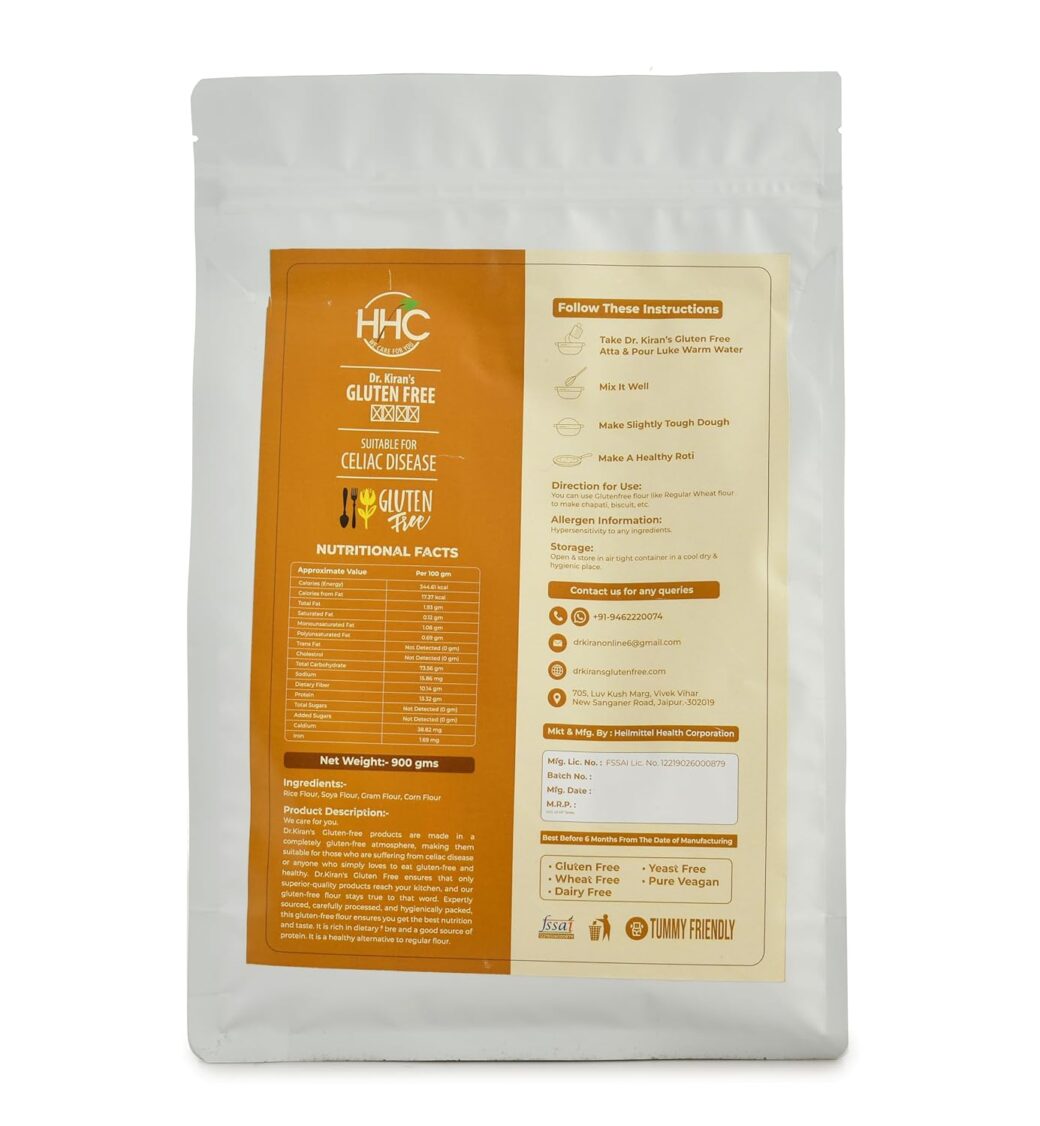 Dr.Kiran's Gluten Free Combo Suji,Atta and Besan (Each pack 900 gram) - Image 3